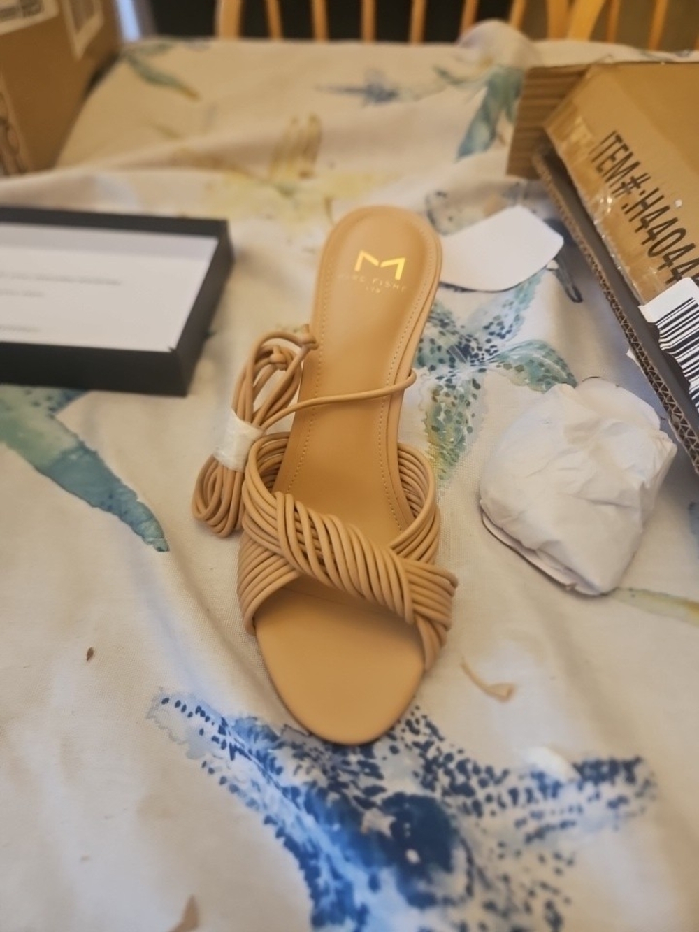 Marc Fisher Knotted Strappy Slide Sandal in Tan - Picture 2 of 3